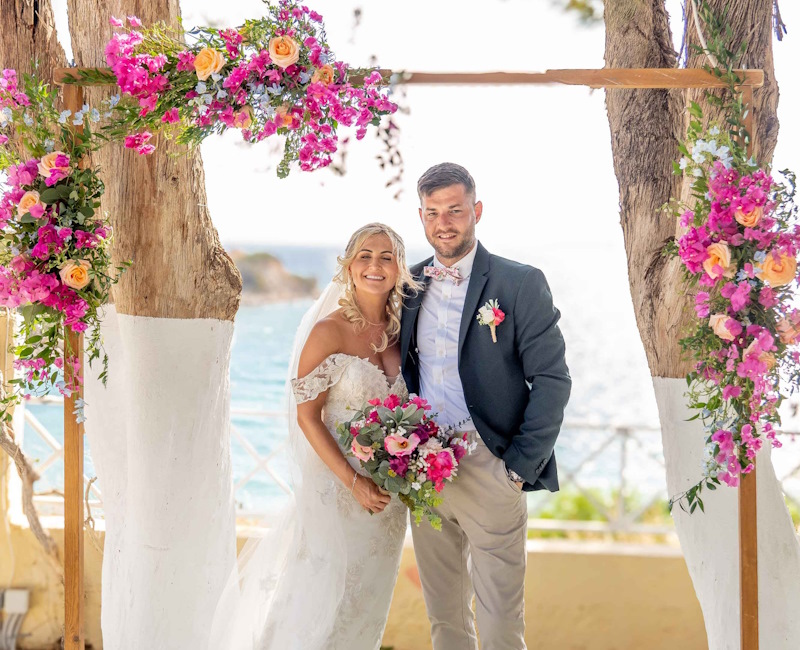 Rhodes wedding ceremony at Amfialos in Lindos, Greece
