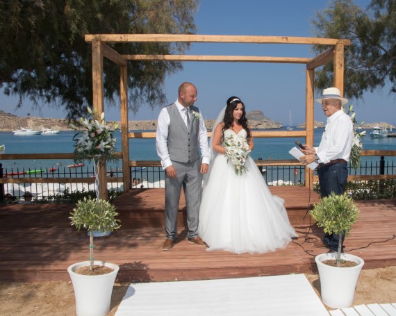 Lindos wedding at Lindos Bay ceremony venue Lindos