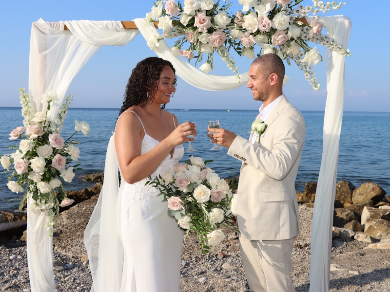 Rhodes beach wedding at Tsambikos Beach