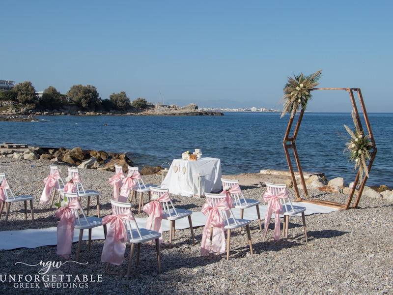 Rhodes wedding reception at Tsambikos Beach in Rhodes