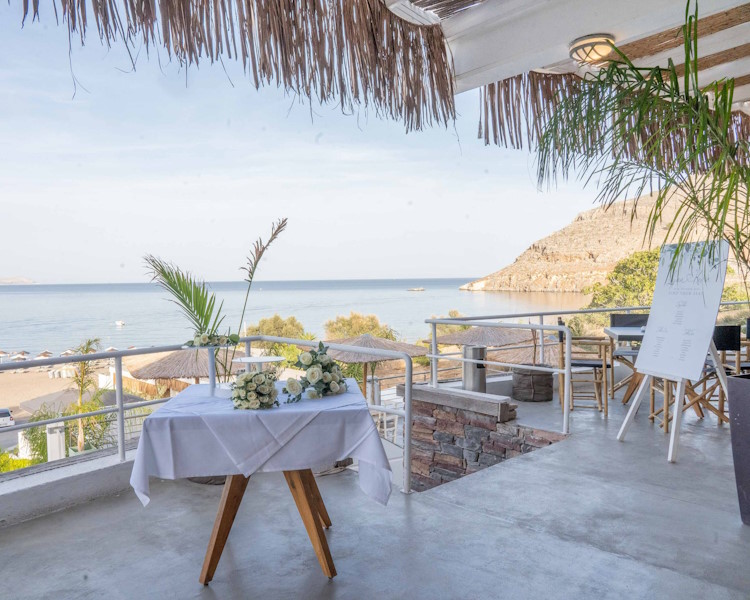 Rhodes wedding reception at Lindian Jewel, Lindos