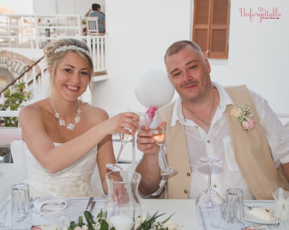 Wedding reception at Mythos, Lindos
