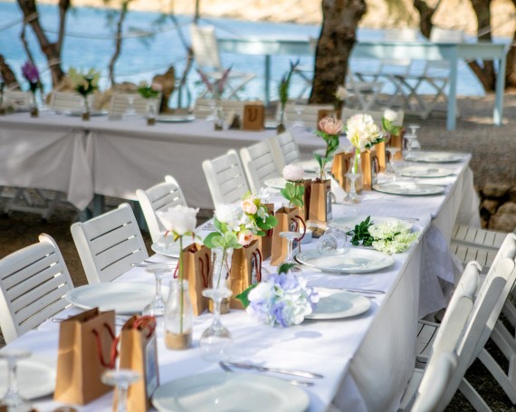 Lindos wedding reception at Skala Beach Taverna