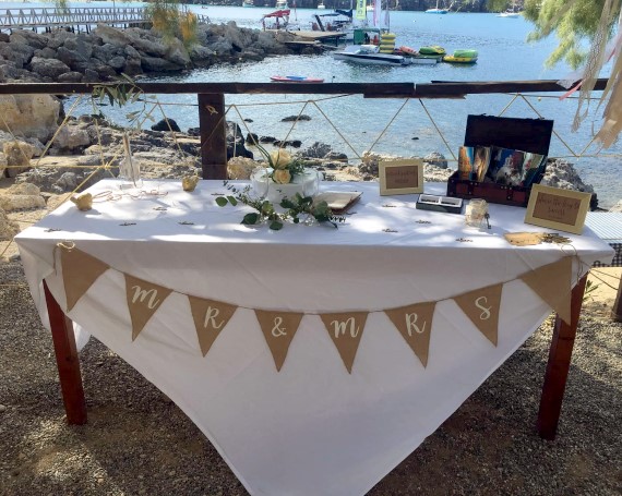 Lindos wedding reception at Skala Beach Taverna