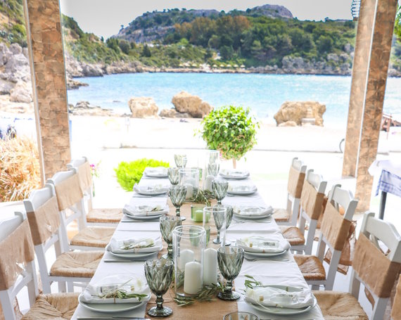 Rhodes wedding reception at Ladiko Beach Taverna